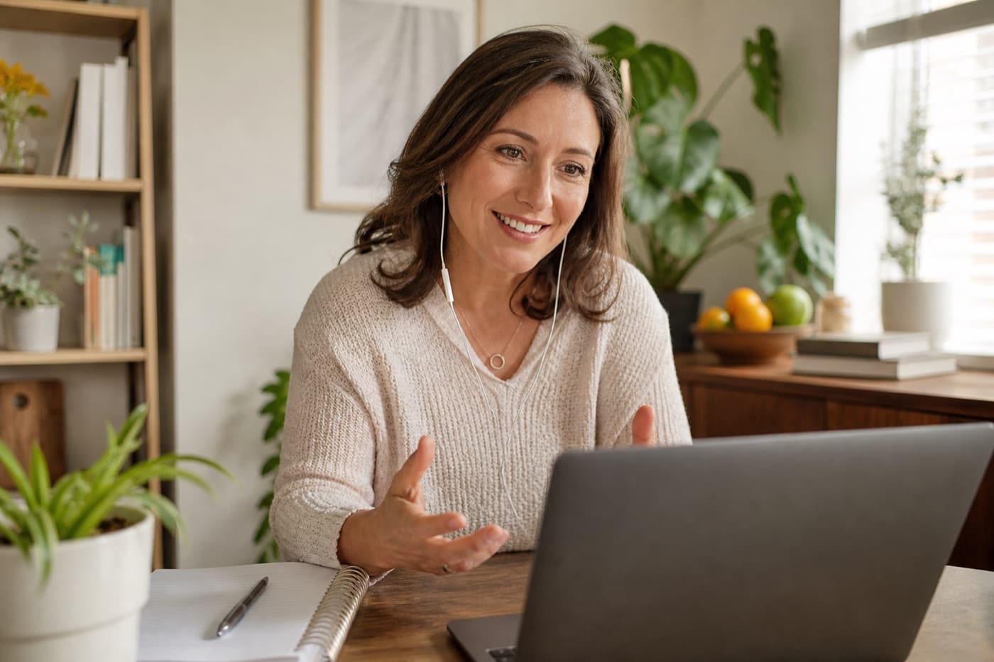 A registered dietitian on a telehealth video visit